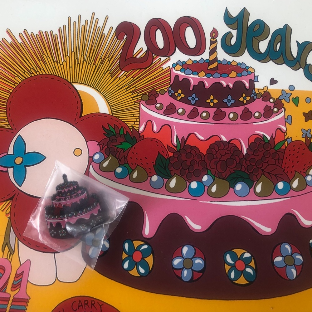 Louis Vuitton X Pintrill Anniversary Employee Birthday Cake Pin RARE